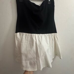 Blue Blush Black and White Dress